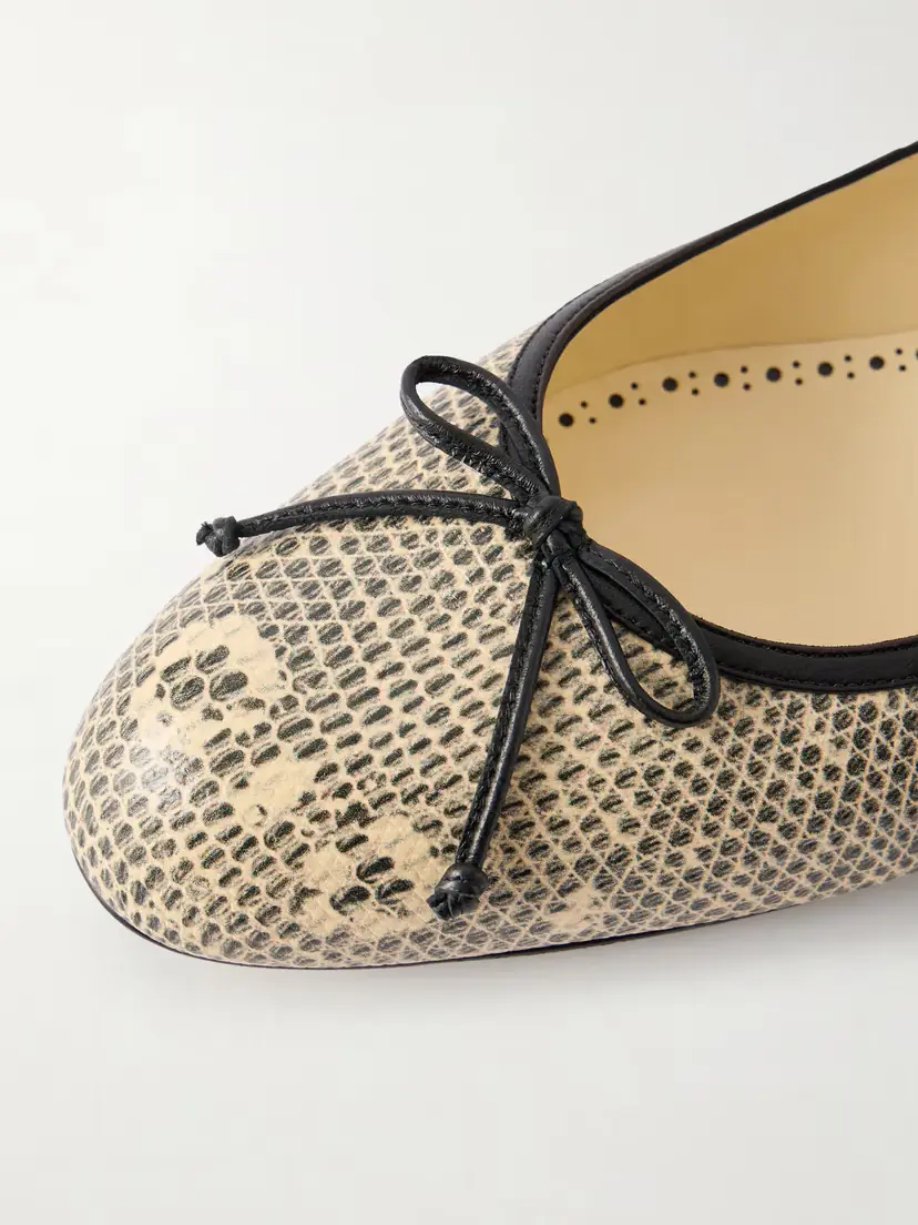 Manolo Blahnik Veralli Lizard-effect Leather Ballet Flats | Thumbnail 5