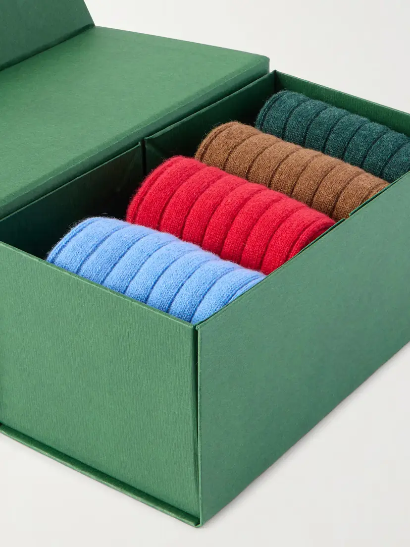 Comme Si The Cashmere Set Of Four Ribbed Cashmere-blend Socks - EU 39/42 | Thumbnail 3 Comme Si The Cashmere Set Of Four Ribbed Cashmere-blend Socks - EU 39/42 | Thumbnail 3