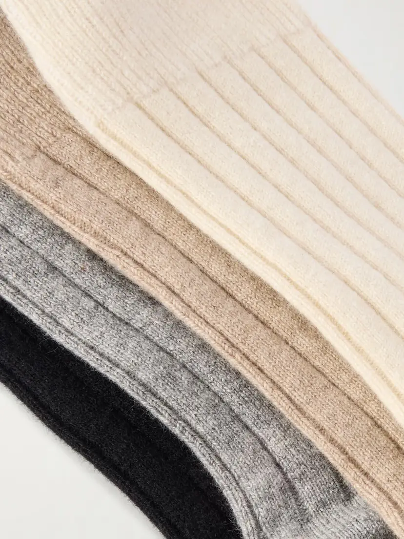 Comme Si The Cashmere Set Of Four Ribbed Cashmere-blend Socks | Thumbnail 2 Comme Si The Cashmere Set Of Four Ribbed Cashmere-blend Socks | Thumbnail 2