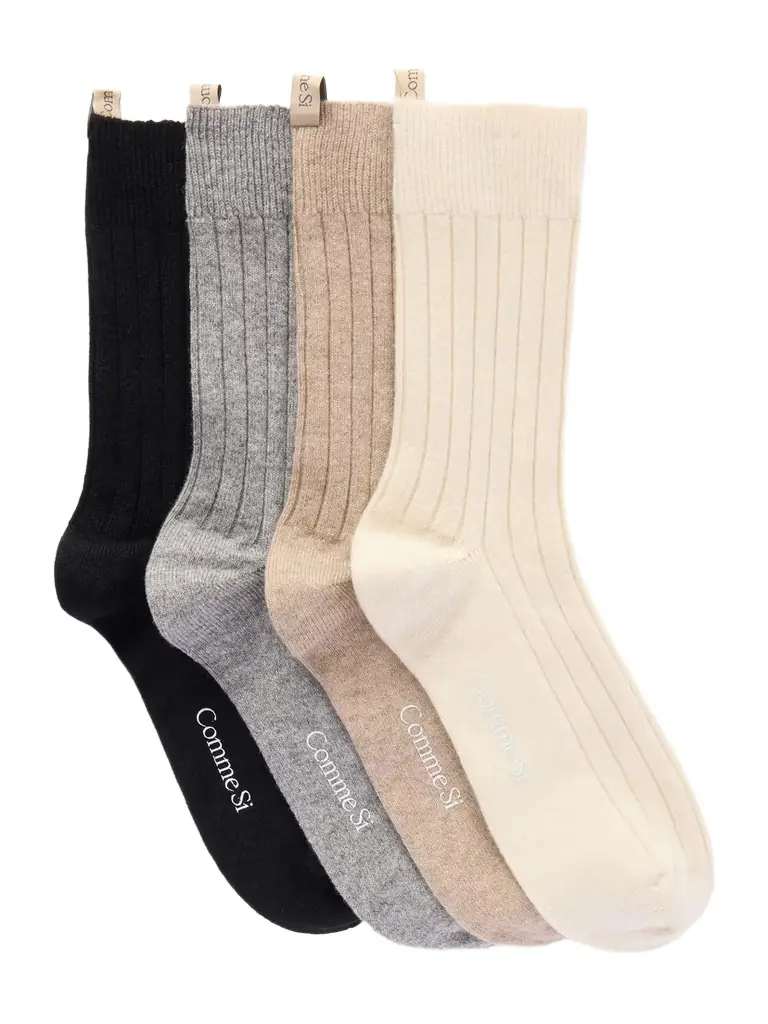 The Cashmere Set Of Four Ribbed Cashmere-blend Socks The Cashmere Set Of Four Ribbed Cashmere-blend Socks