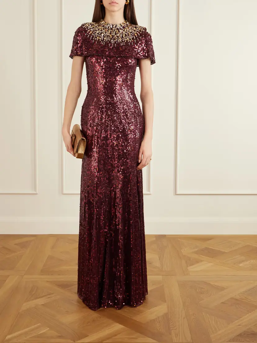 Jenny Packham Radiant Sequined Crepe Gown | Thumbnail 2 Jenny Packham Radiant Sequined Crepe Gown | Thumbnail 2