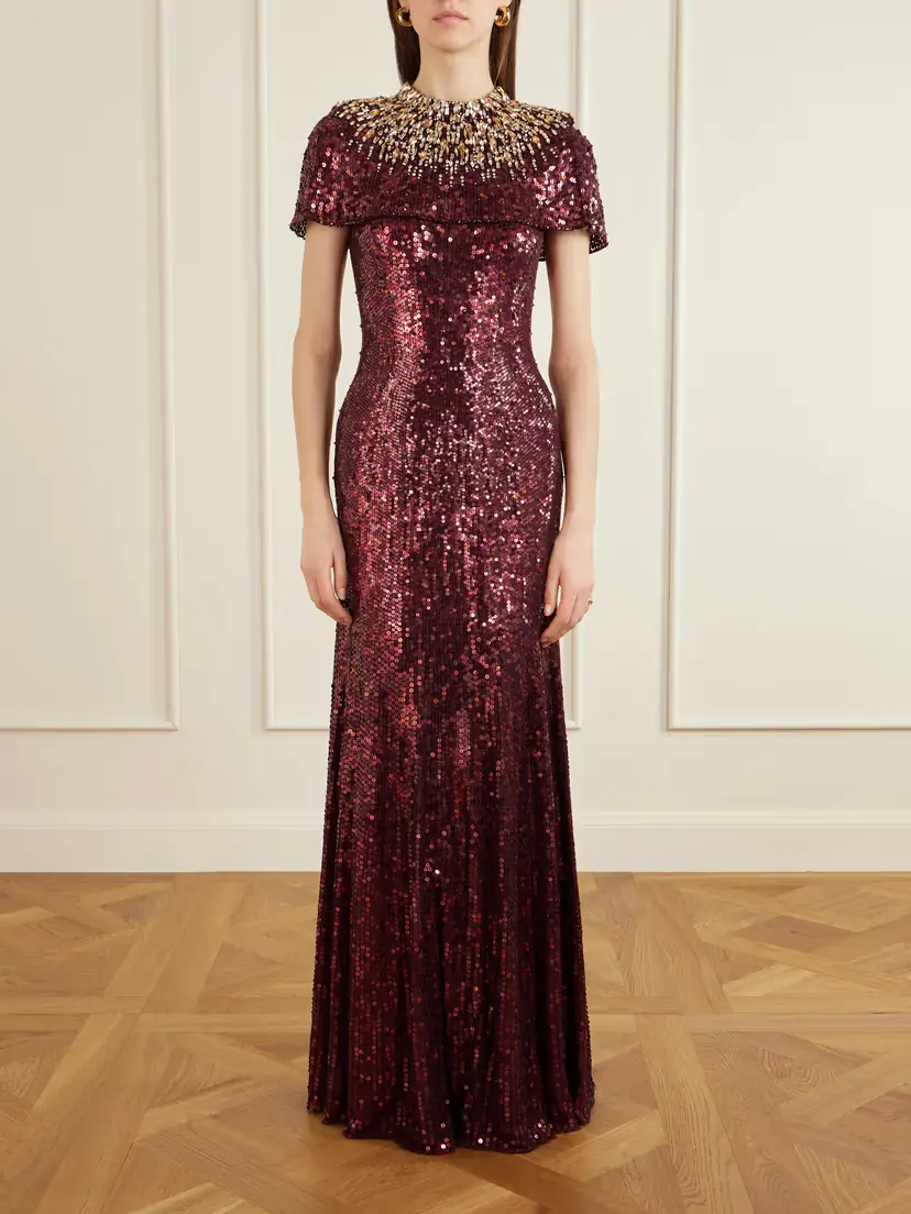 Jenny Packham Radiant Sequined Crepe Gown | Thumbnail 3 Jenny Packham Radiant Sequined Crepe Gown | Thumbnail 3