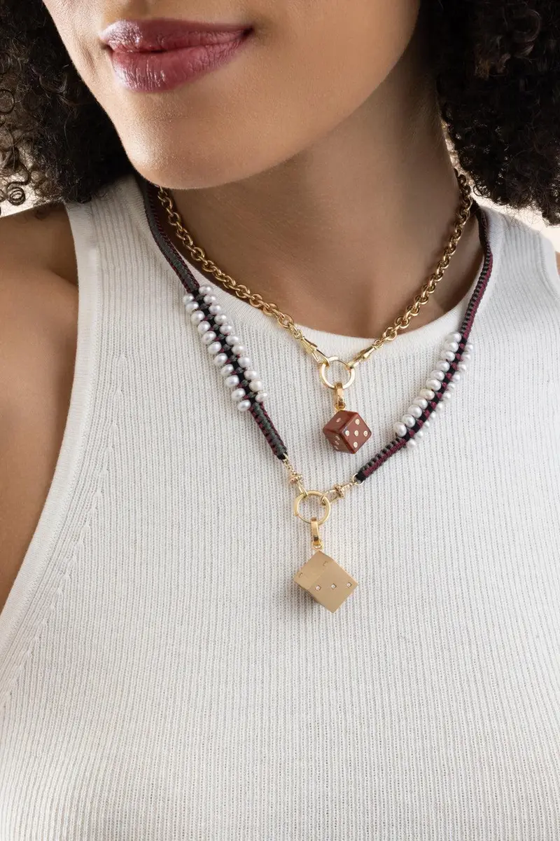 Marie Lichtenberg Pearl Grey Burgundy Ica Mauli Necklace | Thumbnail 2 Marie Lichtenberg Pearl Grey Burgundy Ica Mauli Necklace | Thumbnail 2
