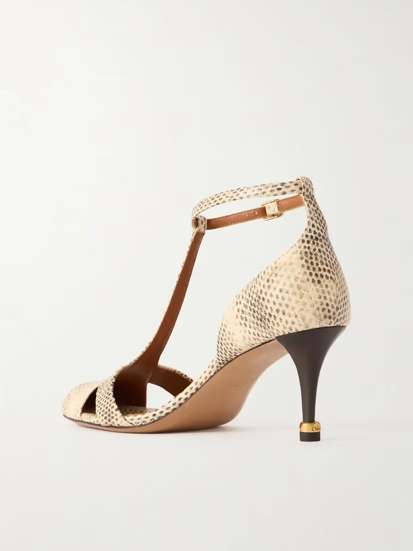 Chloé Cleia 70 Snake-effect Leather Pumps | Thumbnail 3