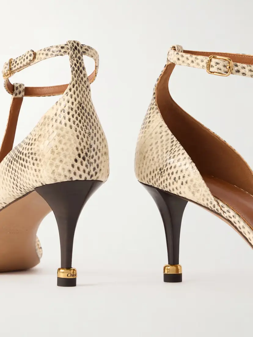 Chloé Cleia 70 Snake-effect Leather Pumps | Thumbnail 5