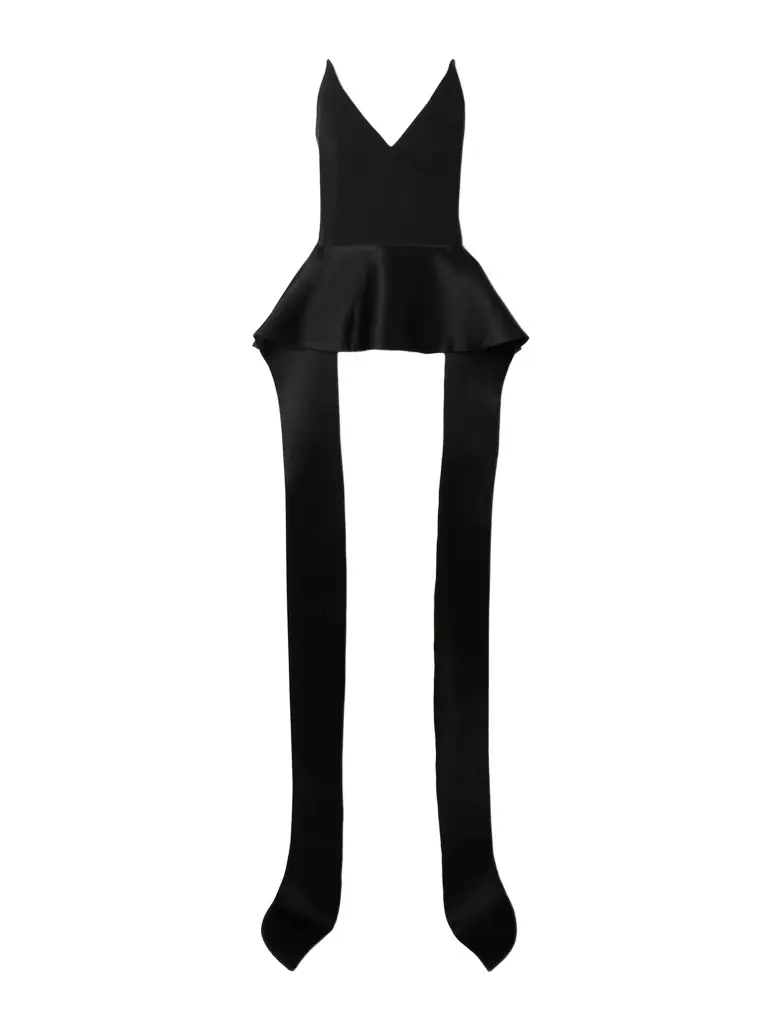 Maticevski Frame Strapless Crepe And Draped Satin Peplum Top | Image 1 Maticevski Frame Strapless Crepe And Draped Satin Peplum Top | Image 1
