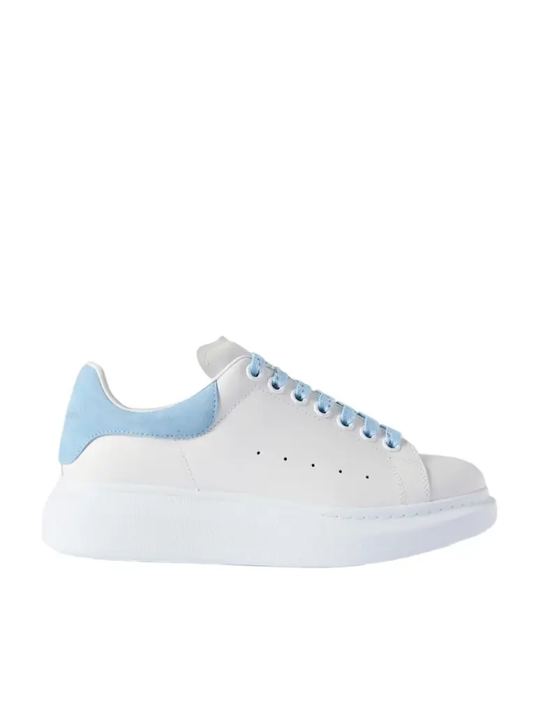 McQueen Overisize-sole Suede-trimmed Leather Sneakers | Image 1 McQueen Overisize-sole Suede-trimmed Leather Sneakers | Image 1