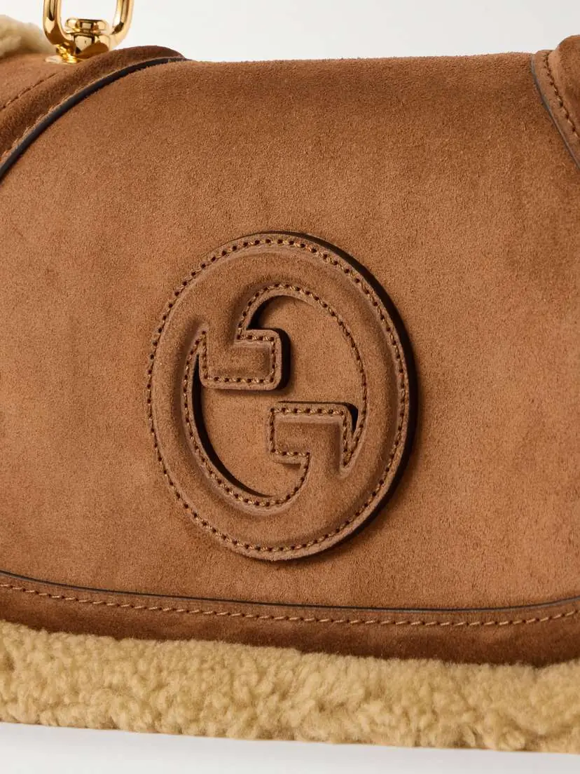 Gucci Blondie Shearling-trimmed Suede Shoulder Bag | Thumbnail 5 Gucci Blondie Shearling-trimmed Suede Shoulder Bag | Thumbnail 5