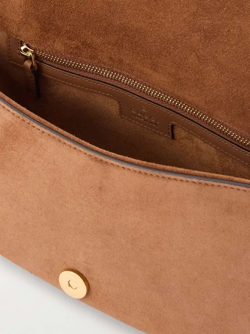 Gucci Blondie Shearling-trimmed Suede Shoulder Bag | Thumbnail 6 Gucci Blondie Shearling-trimmed Suede Shoulder Bag | Thumbnail 6