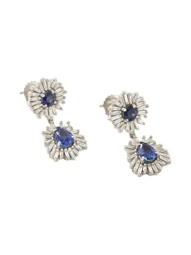 18-karat White Gold, Sapphire And Diamond Earrings - Blue