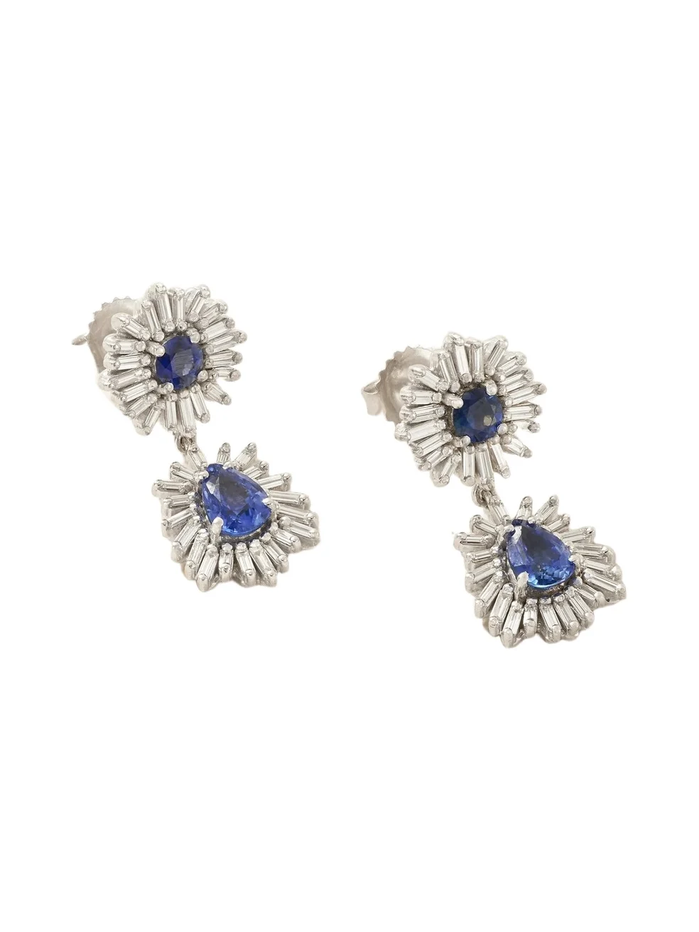 18-karat White Gold, Sapphire And Diamond Earrings - Blue