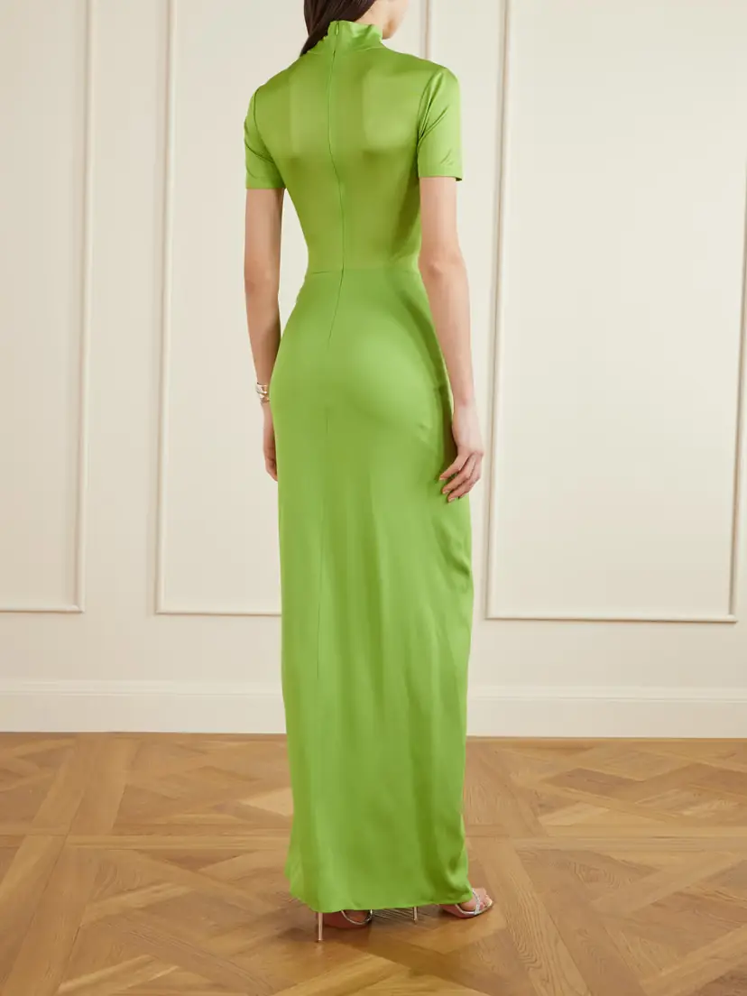 Christopher Esber Fusion Jersey And Gathered Crepe Mock-neck Maxi Dress | Thumbnail 3 Christopher Esber Fusion Jersey And Gathered Crepe Mock-neck Maxi Dress | Thumbnail 3