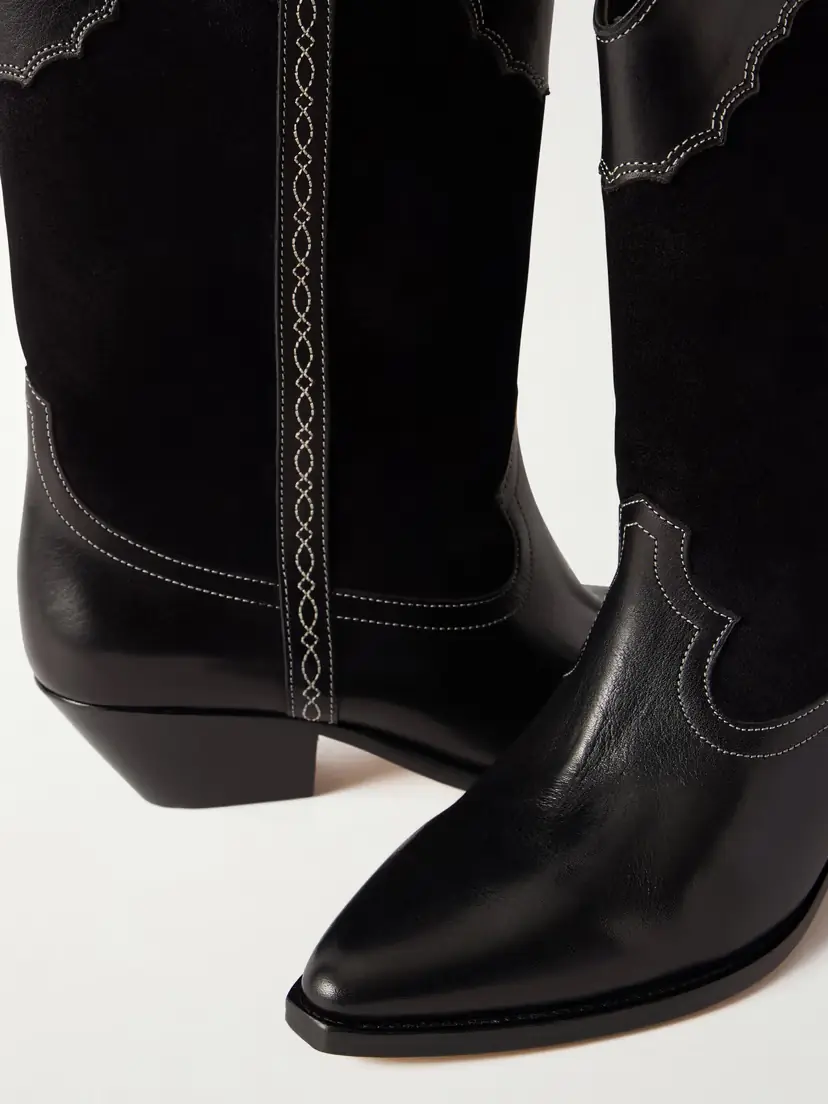Isabel Marant Duerto Embroidered Suede And Leather Ankle Boots | Thumbnail 5
