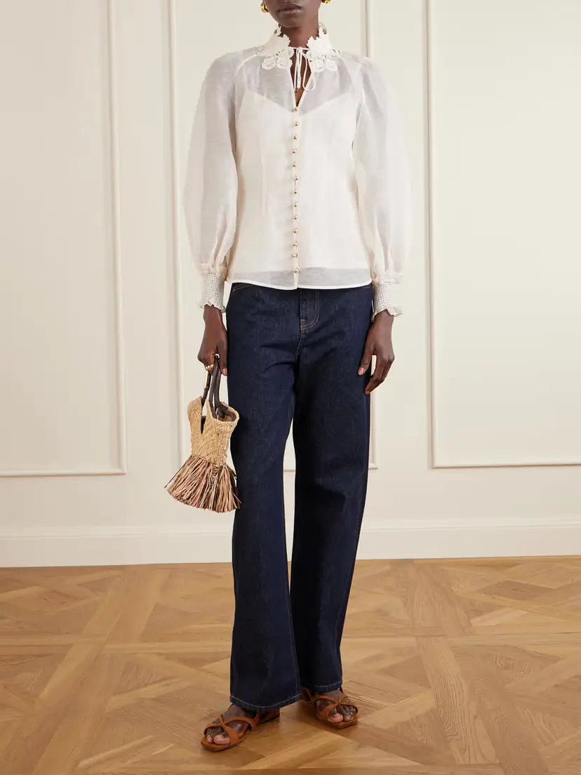 Zimmermann Goldentime Large Embellished Leather-trimmed Fringed Raffia Tote | Thumbnail 2 Zimmermann Goldentime Large Embellished Leather-trimmed Fringed Raffia Tote | Thumbnail 2