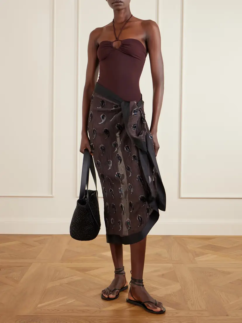 Tory Burch Paisley-devoré Silk-blend Crepon Pareo | Thumbnail 2