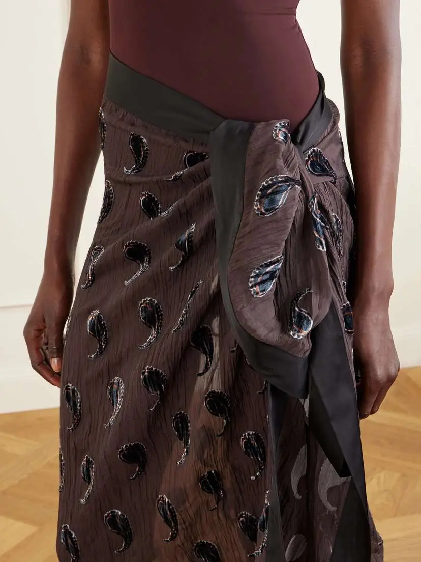 Tory Burch Paisley-devoré Silk-blend Crepon Pareo | Thumbnail 5