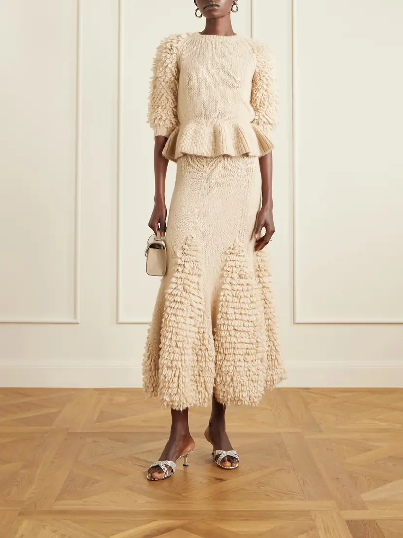 Ulla Johnson Nathalie Ruffled Alpaca-blend Bouclé Midi Skirt | Thumbnail 2