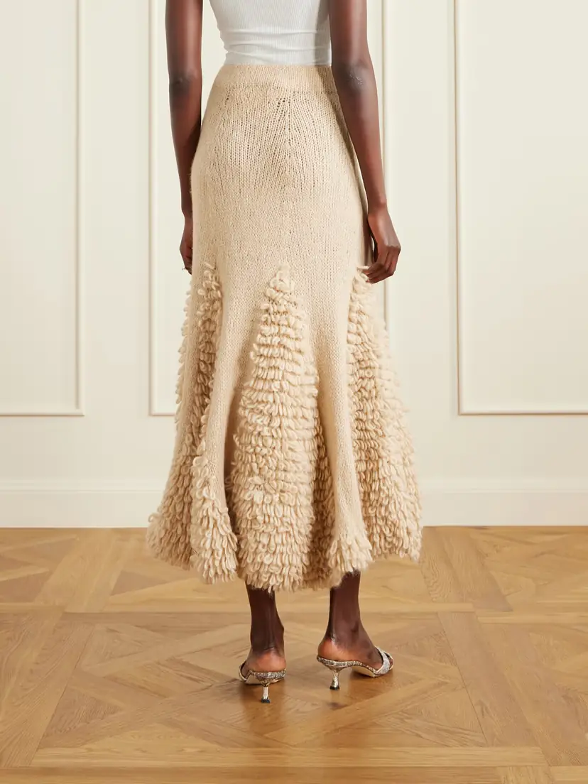 Ulla Johnson Nathalie Ruffled Alpaca-blend Bouclé Midi Skirt | Thumbnail 4