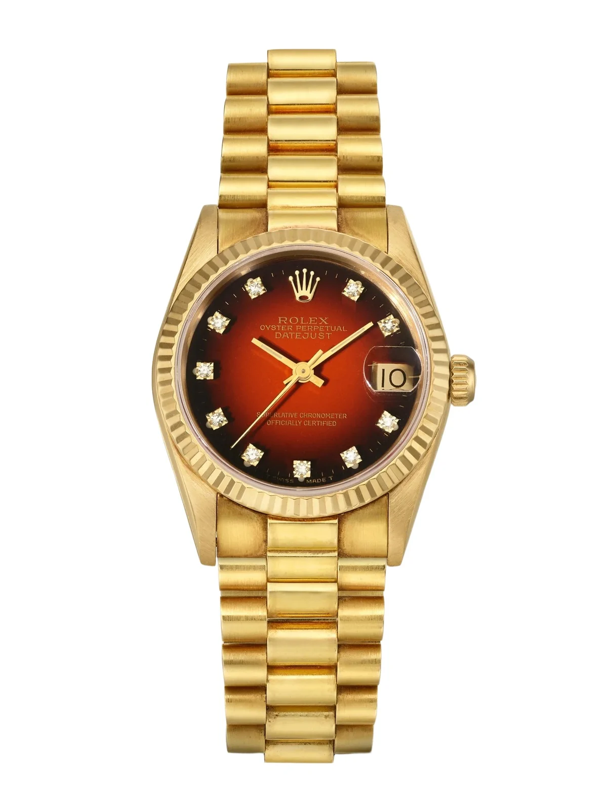 Vintage 1985 Oyster Perpetual Datejust Automatic 18-karat Gold Diamond Watch Vintage 1985 Oyster Perpetual Datejust Automatic 18-karat Gold Diamond Watch