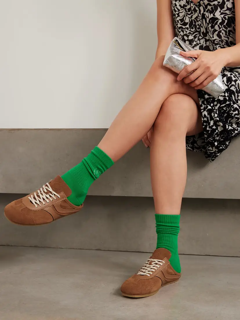 Dries Van Noten Leather-trimmed Suede Slip-on Sneakers | Thumbnail 2