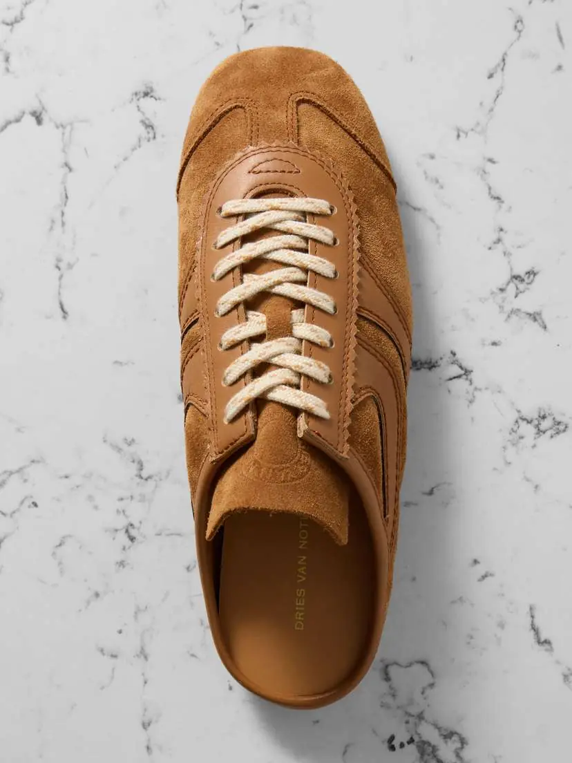 Dries Van Noten Leather-trimmed Suede Slip-on Sneakers | Thumbnail 5