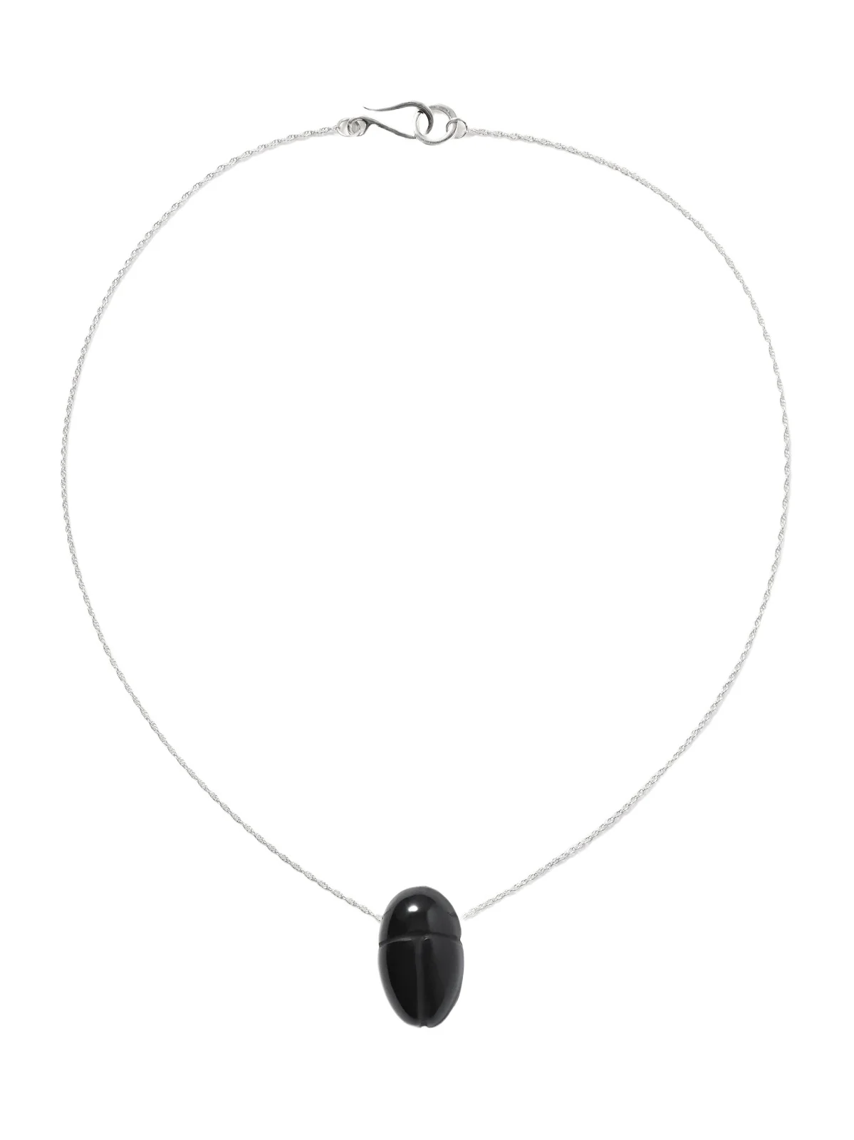 Scarab Silver Onyx Necklace Scarab Silver Onyx Necklace