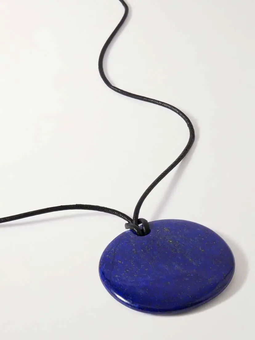 Sophie Buhai Full Moon Silver, Cord And Lapis Lazuli Necklace | Thumbnail 4