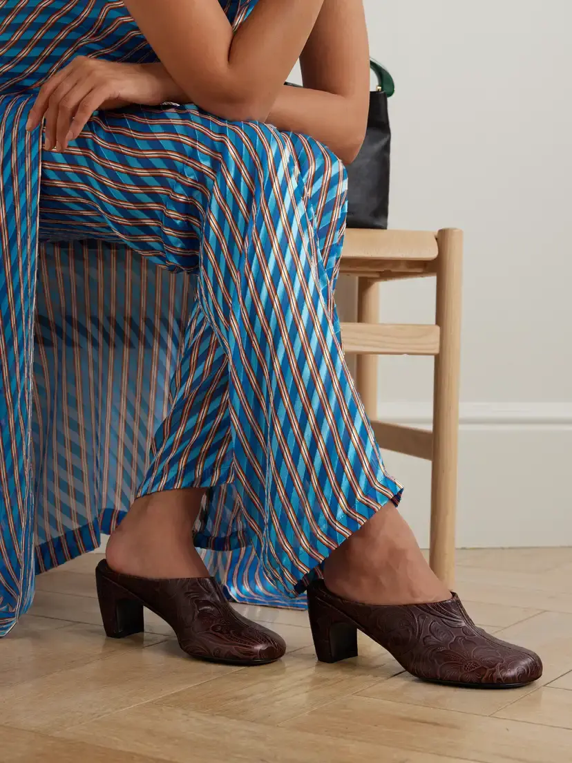 Dries Van Noten Embossed Leather Mules | Thumbnail 2 Dries Van Noten Embossed Leather Mules | Thumbnail 2