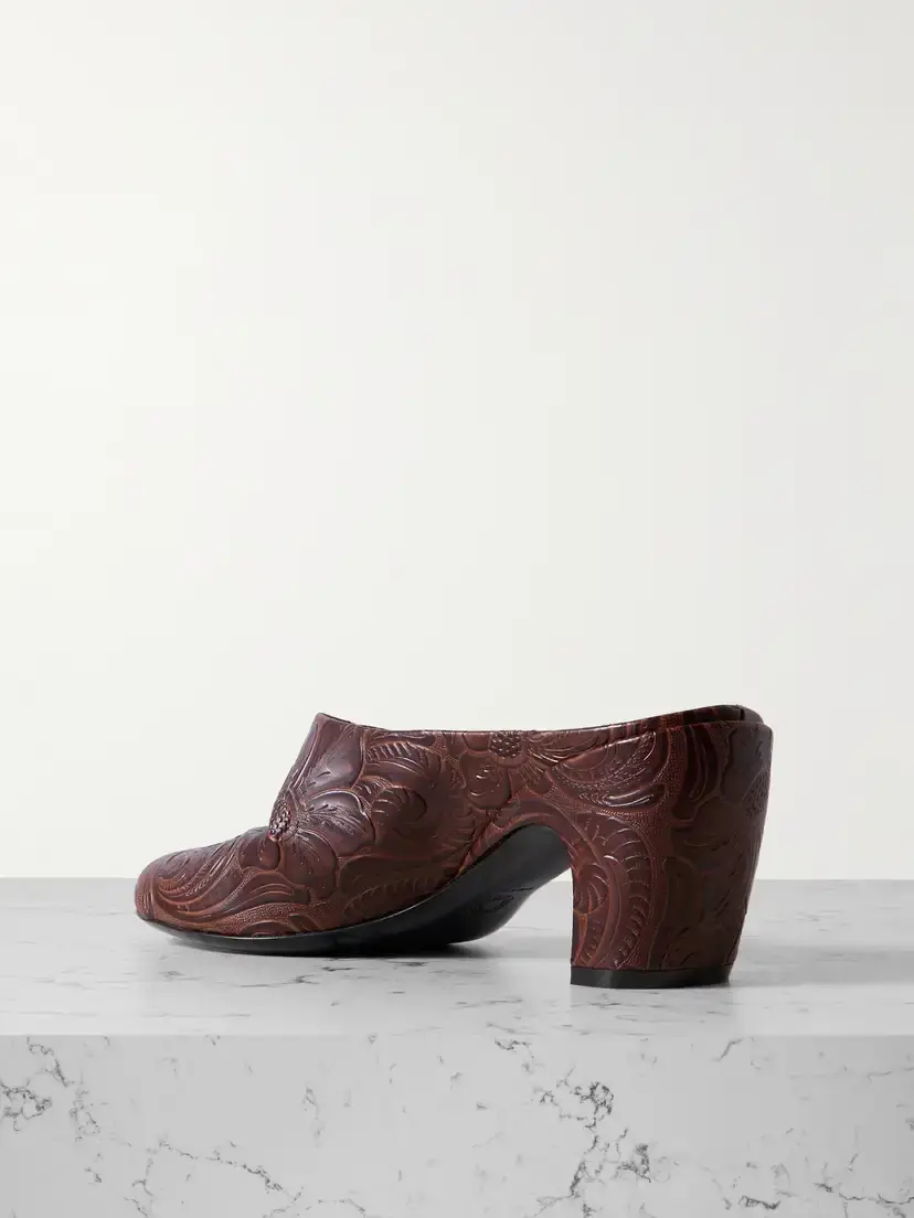 Dries Van Noten Embossed Leather Mules | Thumbnail 3 Dries Van Noten Embossed Leather Mules | Thumbnail 3