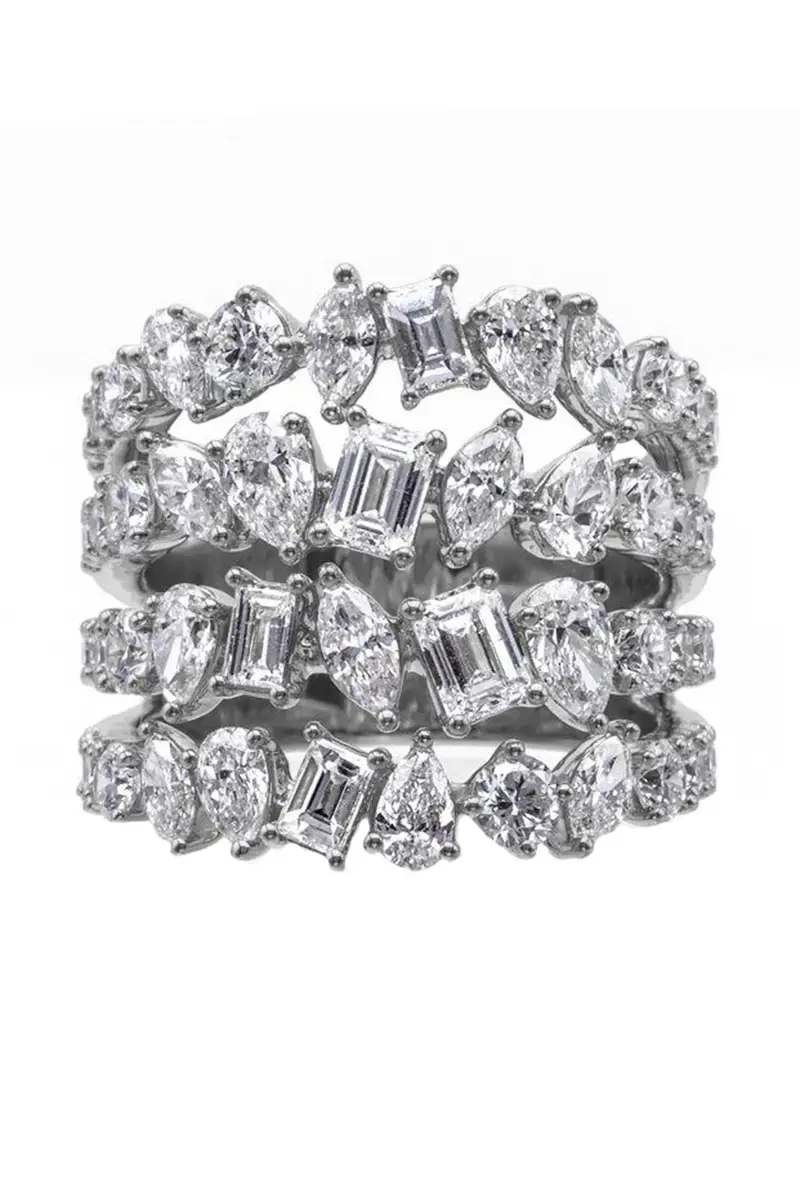 ARZANO Multi Diamond Four Row Diamond Ring | Image 1 ARZANO Multi Diamond Four Row Diamond Ring | Image 1