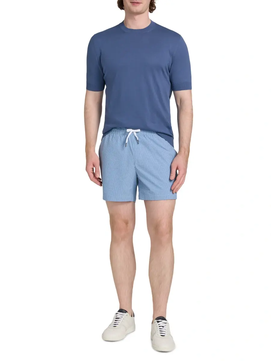 Saks Fifth Avenue Men's Tonal Microstripe Swim Shorts | Thumbnail 2 Saks Fifth Avenue Men's Tonal Microstripe Swim Shorts | Thumbnail 2