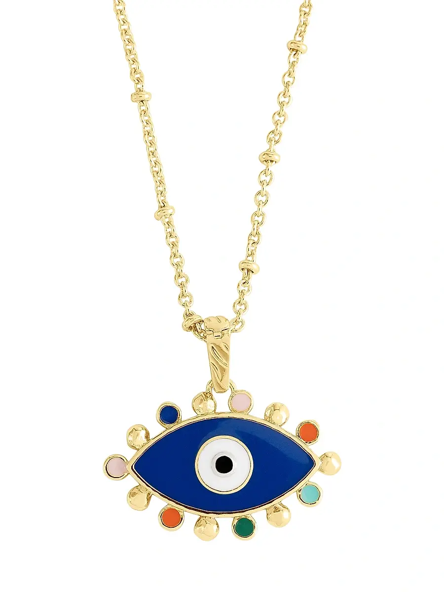 Anabel Aram Women's Milos 18K-Gold-Plated & Enamel Evil Eye Charm | Image 1 Anabel Aram Women's Milos 18K-Gold-Plated & Enamel Evil Eye Charm | Image 1