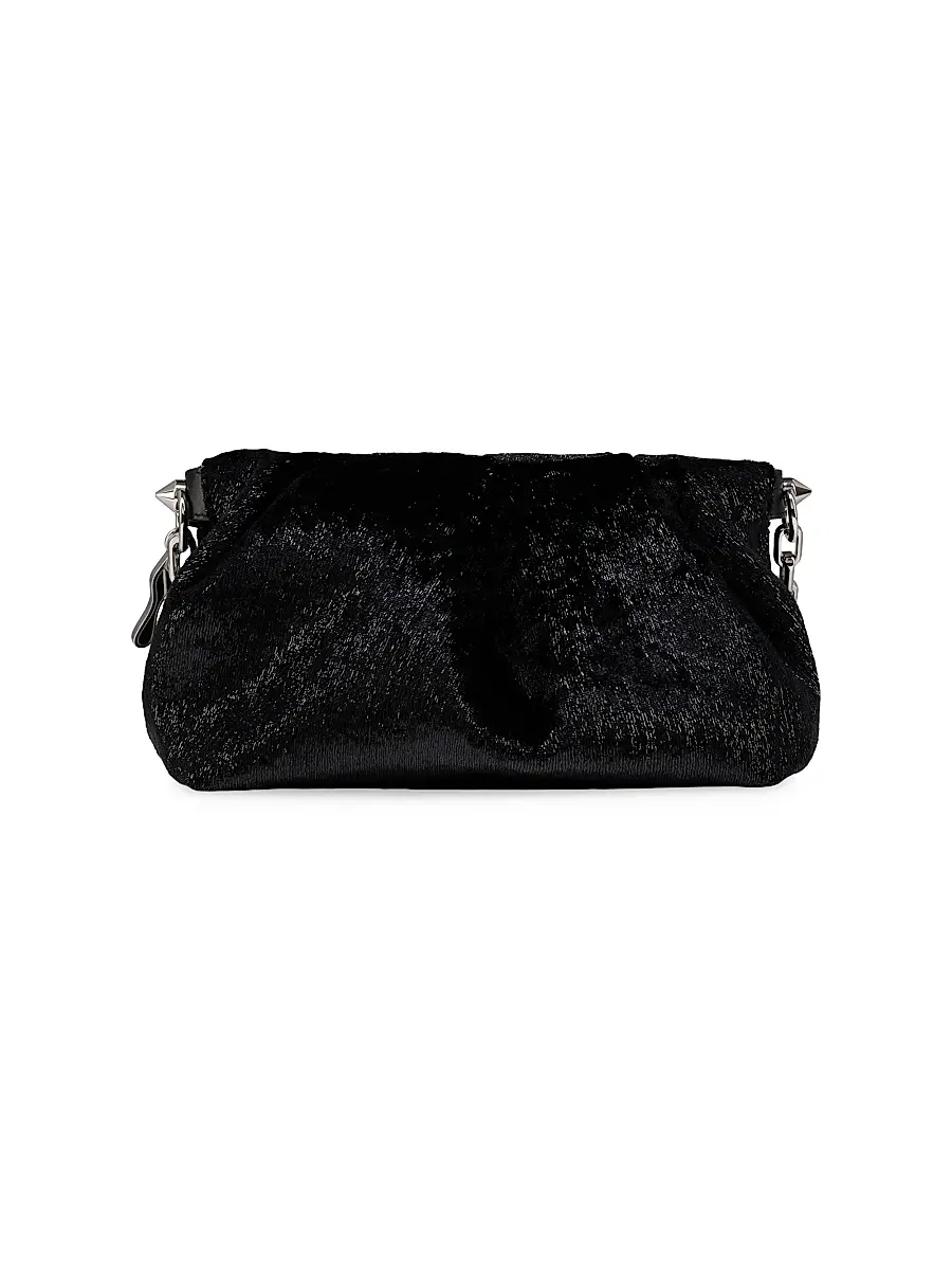 Christian Louboutin Women's Eva Velvet Shoulder Bag - Black | Thumbnail 4