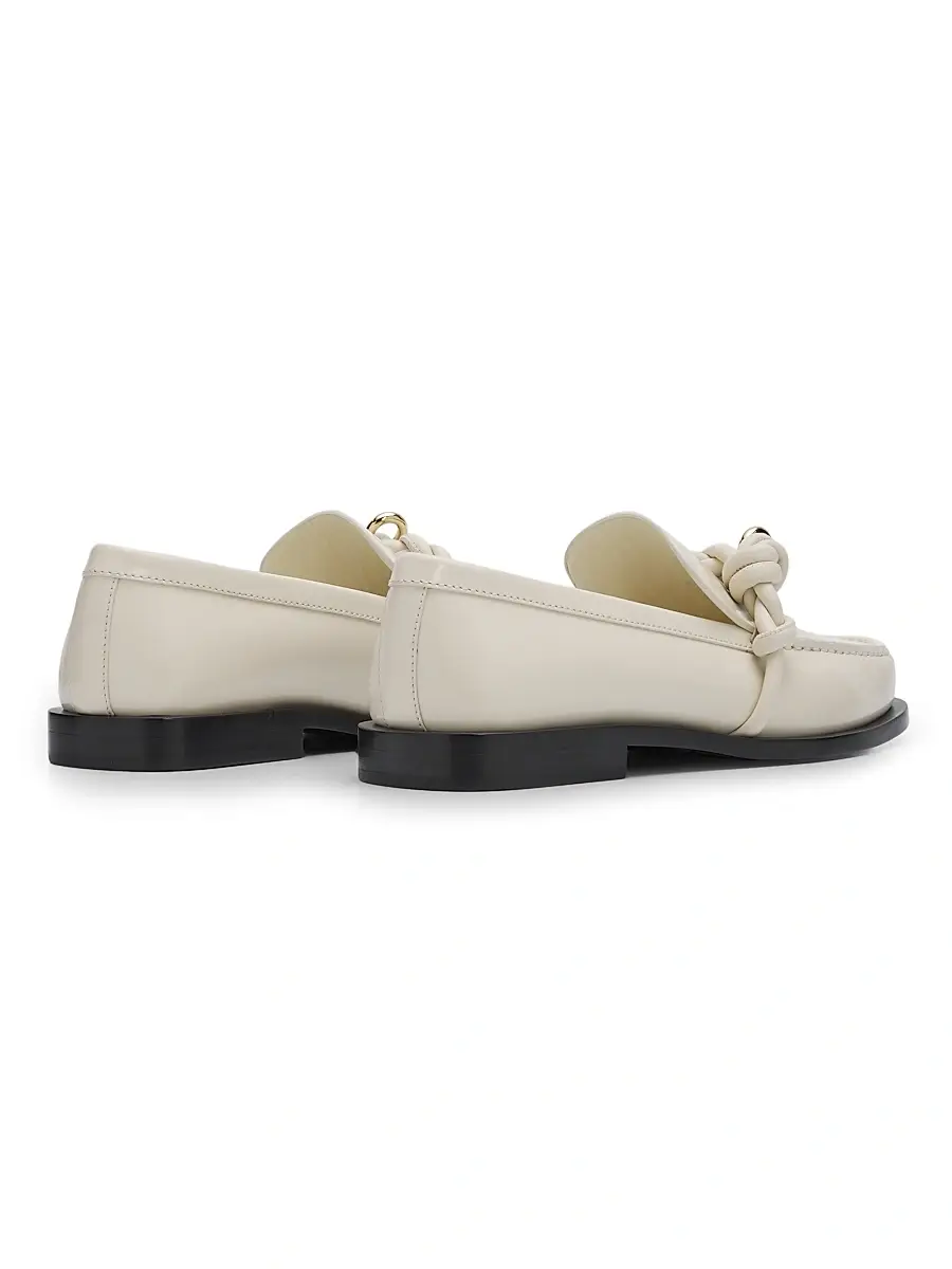 Jil Sander Women's Braided-Design Leather Loafers - Eggshell | Thumbnail 3 Jil Sander Women's Braided-Design Leather Loafers - Eggshell | Thumbnail 3