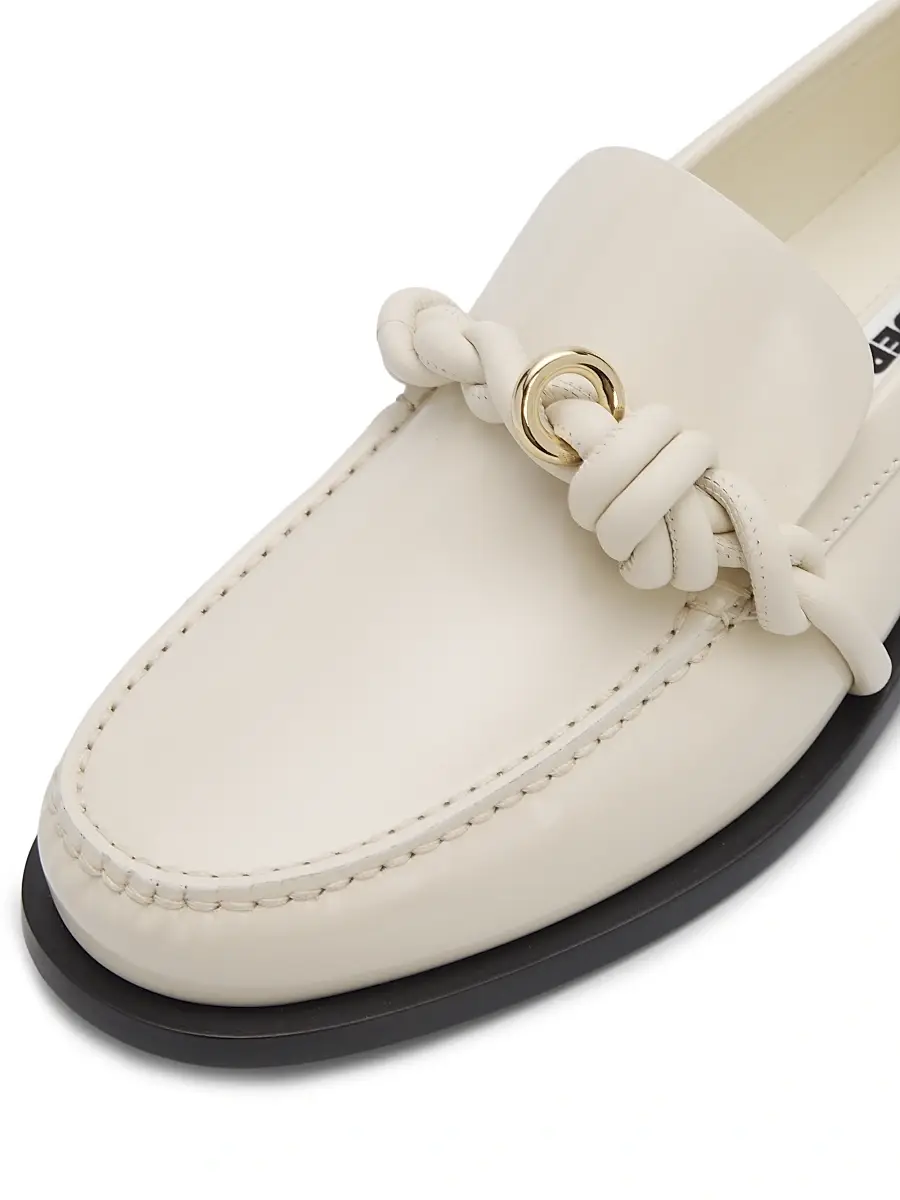 Jil Sander Women's Braided-Design Leather Loafers - Eggshell | Thumbnail 5 Jil Sander Women's Braided-Design Leather Loafers - Eggshell | Thumbnail 5