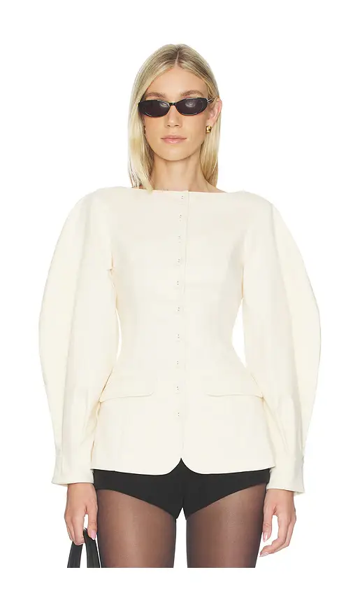 WeWoreWhat Cocoon Sleeve Peplum Blazer | Image 1 WeWoreWhat Cocoon Sleeve Peplum Blazer | Image 1