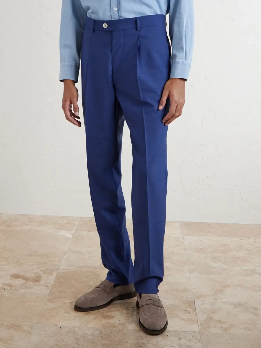 Brunello Cucinelli Straight-Leg Pleated Virgin Wool Suit Trousers - Men | Thumbnail 3 Brunello Cucinelli Straight-Leg Pleated Virgin Wool Suit Trousers - Men | Thumbnail 3