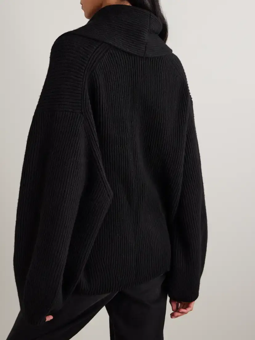 TOTEME Oversized Ribbed Wool Cardigan | Thumbnail 3 TOTEME Oversized Ribbed Wool Cardigan | Thumbnail 3