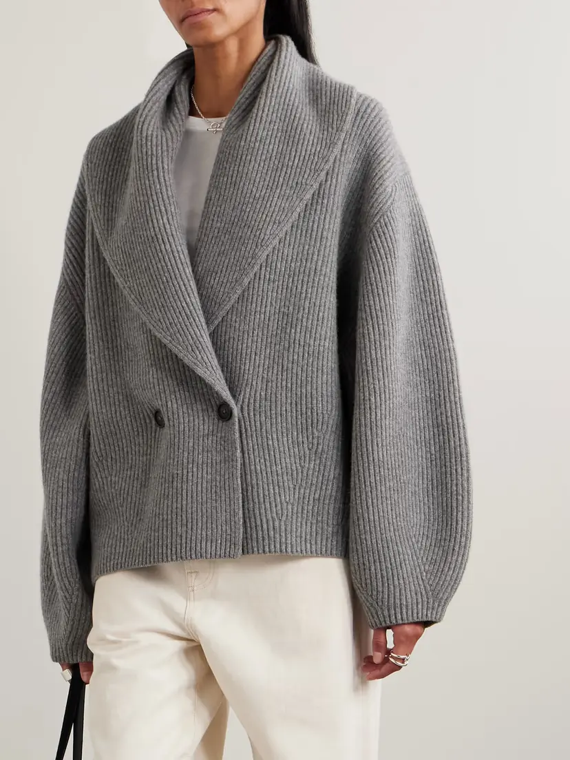 TOTEME Oversized Ribbed Wool Cardigan | Thumbnail 3