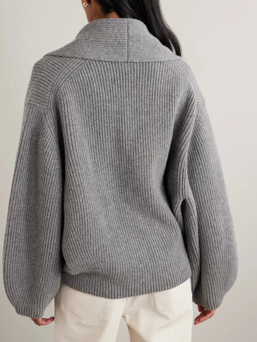 TOTEME Oversized Ribbed Wool Cardigan | Thumbnail 4
