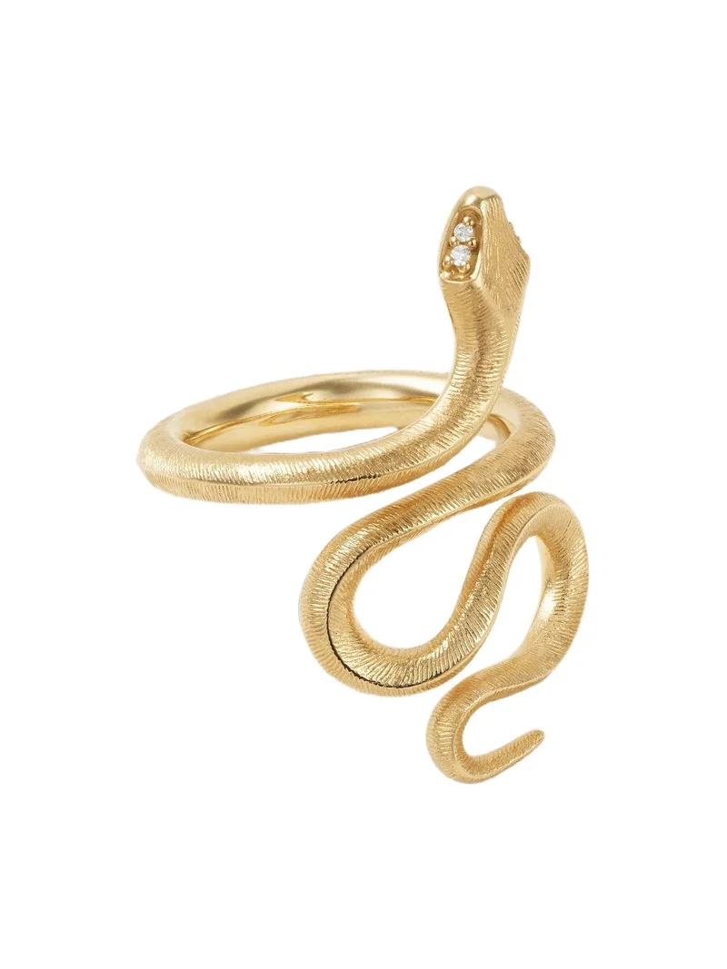 Snake Medium 18-karat Gold Diamond Ring