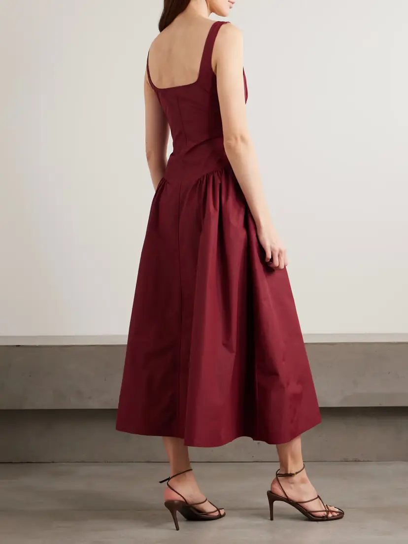 Proenza Schouler White Label Kendall Pleated Paneled Shell Midi Dress | Thumbnail 3 Proenza Schouler White Label Kendall Pleated Paneled Shell Midi Dress | Thumbnail 3