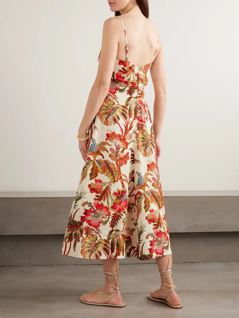 Cara Cara Mae Floral-print Linen Midi Dress | Thumbnail 3 Cara Cara Mae Floral-print Linen Midi Dress | Thumbnail 3