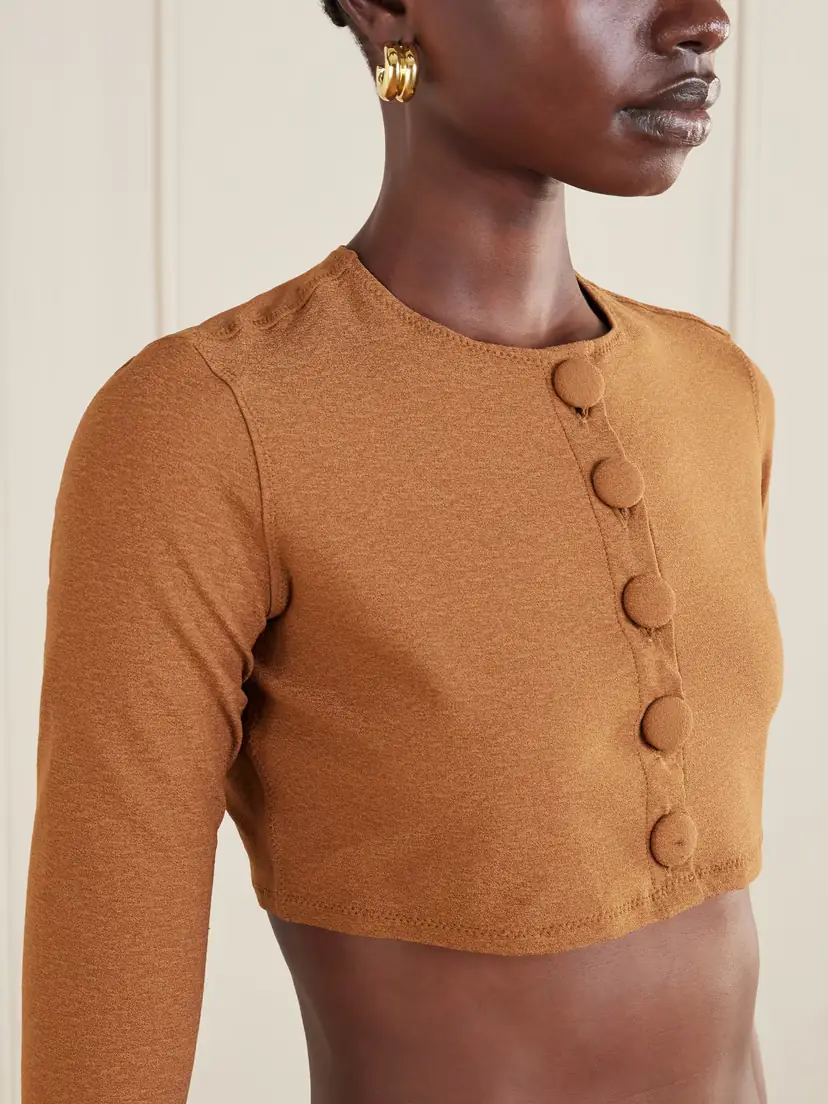Lisa Marie Fernandez Cropped Stretch-jersey Cardigan | Thumbnail 5 Lisa Marie Fernandez Cropped Stretch-jersey Cardigan | Thumbnail 5