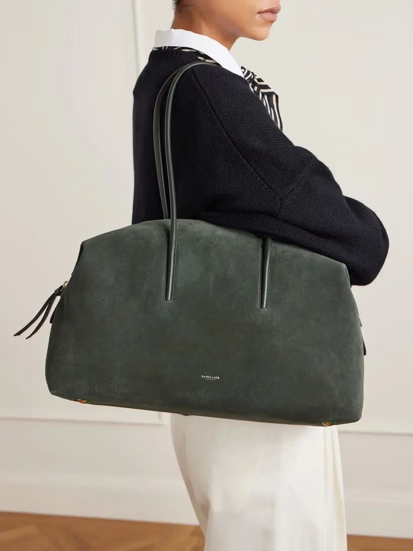 DeMellier The Stockholm Large Leather-trimmed Suede Tote | Thumbnail 2 DeMellier The Stockholm Large Leather-trimmed Suede Tote | Thumbnail 2