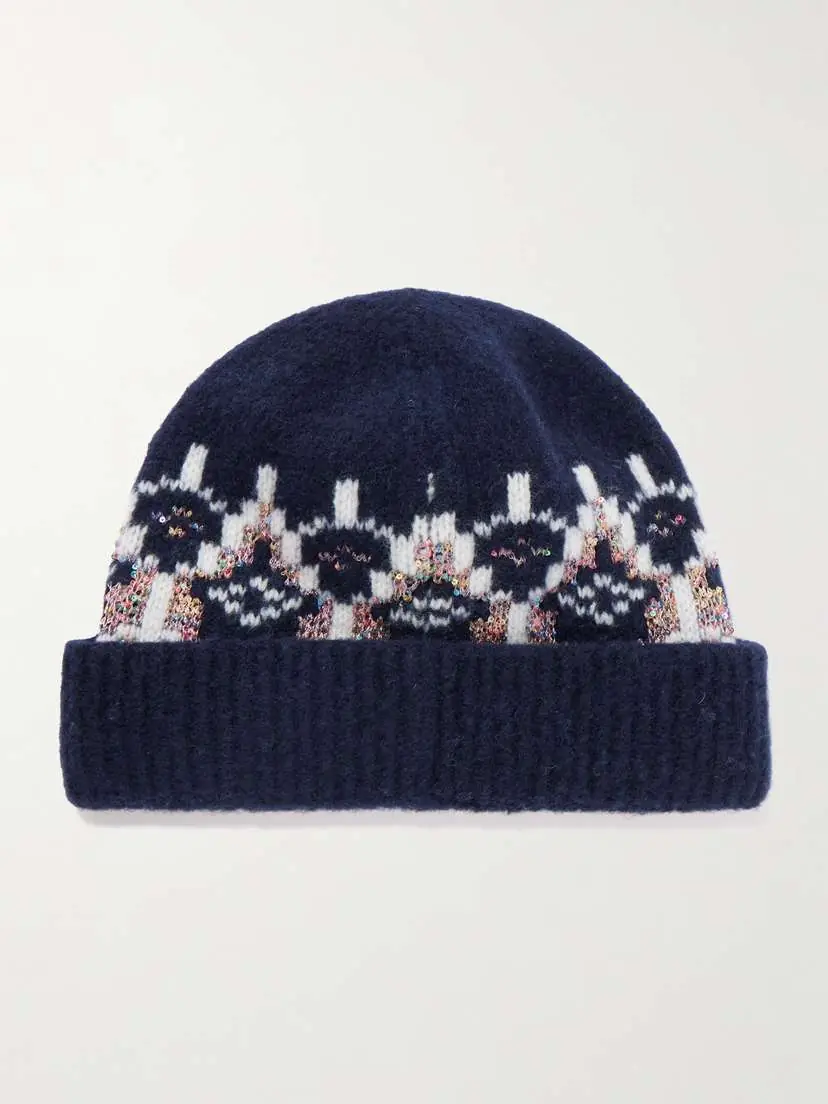 Loewe Sequin-embellished Fair Isle Wool-blend Beanie | Thumbnail 3 Loewe Sequin-embellished Fair Isle Wool-blend Beanie | Thumbnail 3