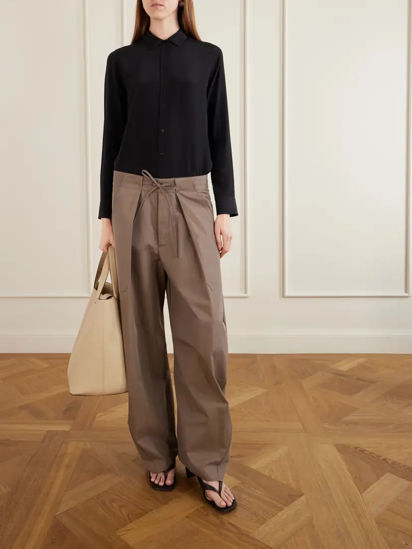 Kallmeyer Clemence Pleated Cotton-blend Twill Barrel-leg Pants | Thumbnail 2 Kallmeyer Clemence Pleated Cotton-blend Twill Barrel-leg Pants | Thumbnail 2