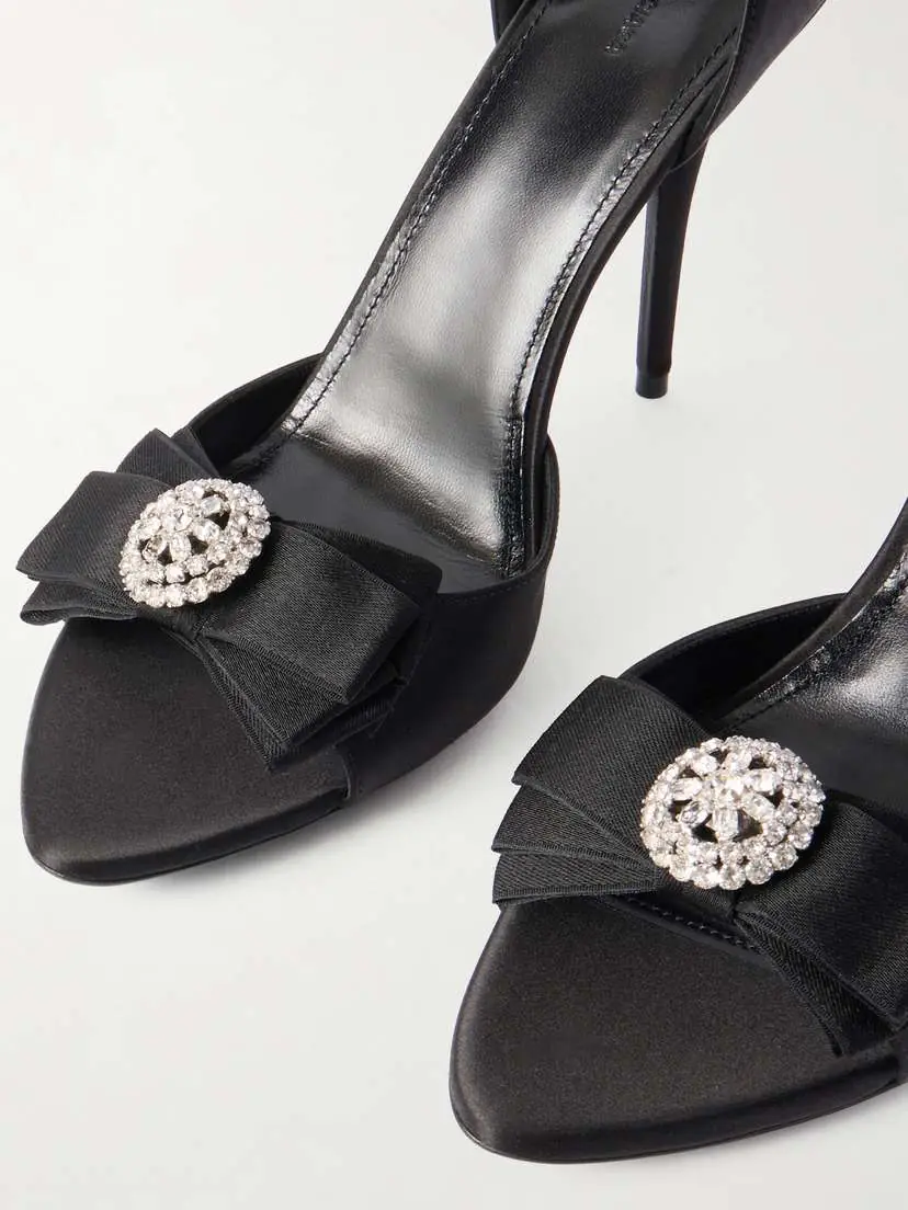 Balenciaga Avenue Palazzo Crystal-embellished Bow-detailed Satin Sandals | Thumbnail 5 Balenciaga Avenue Palazzo Crystal-embellished Bow-detailed Satin Sandals | Thumbnail 5