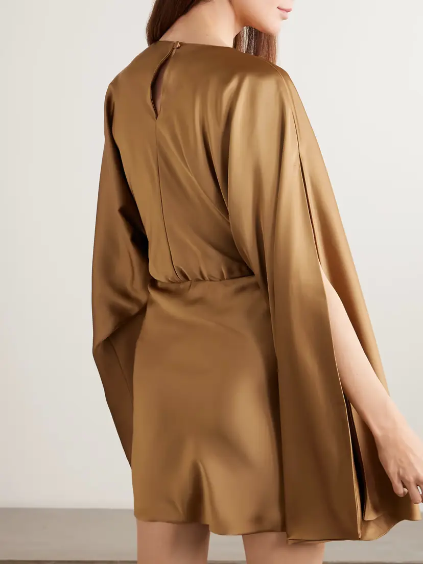Norma Kamali Obie Satin Mini Dress | Thumbnail 3