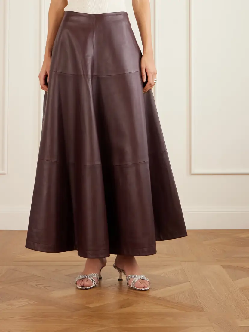 Altuzarra Varda Paneled Leather Midi Skirt | Thumbnail 3